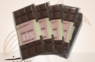 Tablette Chocolat lait 41 % - Sans sucres