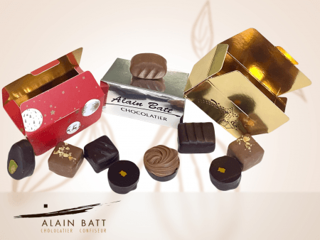 Mini ballotin 6 chocolats - ref_1639P - Mini ballotin Rouge