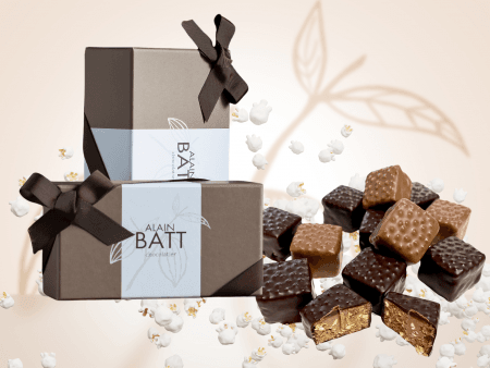 Coffret Chocolats Poppy - ref_1770N - Ballotin de chocolats noirs de 320 grammes