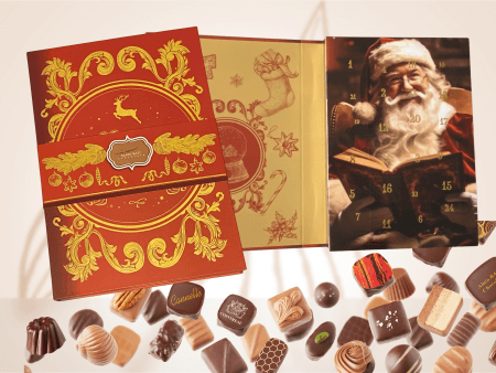 Calendrier de l'Avent LIVRE DU PERE NOEL garni de chocolats - ref-1772 - Coffret de 250g