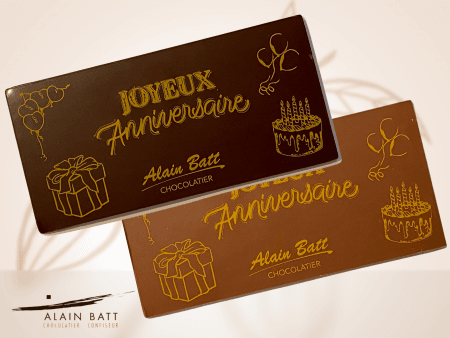 Carte Postale Joyeux Anniversaire chocolat - ref-1783N - La tablette de 140 grammes chocolat noir